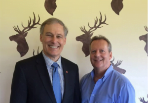 Gordon with Governor Jay Inslee at Smoke + Cedar