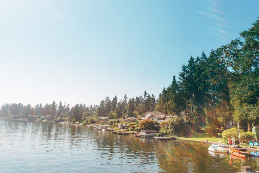 docks on a lake in lakewood wa