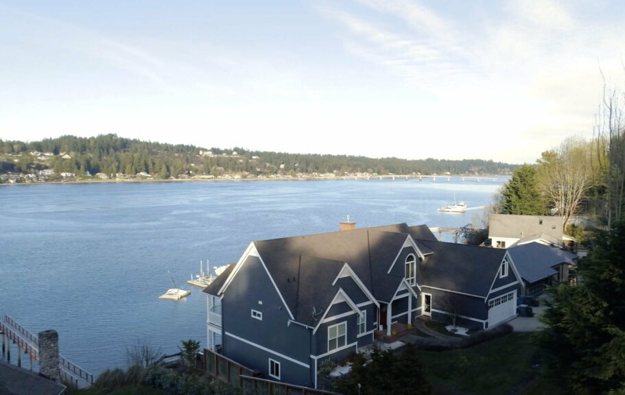 house on fox island with water view
