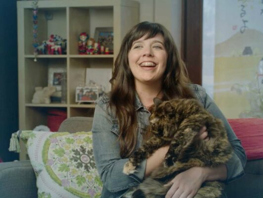 marguerite martin and her cat mathilde in 2016