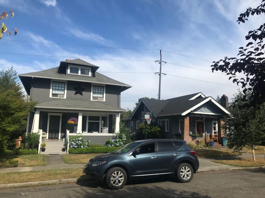 homes on a street in three bridges
