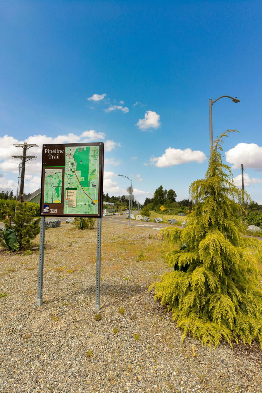 a photo of the sign for the washington pipeline trail in the waller road area